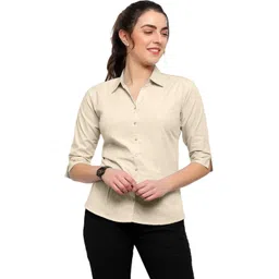blue ronin Women Regular Fit Solid Curved Collar Casual Shirt-picture-10