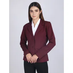 blue ronin Women Solid Single Breasted Formal Blazer-picture-18