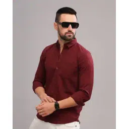 blue squad x ag Men Patterned Slim Fit Shirt with Patch Pocket-picture-35