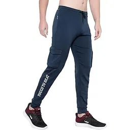 blue star shark Men's Lycra Stretchable Regular Fit Stylish Grip Cargo Joggers Track Pant Lower Pyjama-picture-28