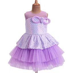 bluebell BluebellNet Sleeveless Sequined Layered Party Frock with Bow Applique - Purple-picture-13