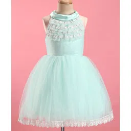Bluebell Net Sleeveless Frill & Lace Detailing A-Line Party Frock - Mint-picture-14