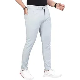 bluecorp enterprise Men's Classic Light Grey Formal Trousers, Slim Fit Design with Belt Loops and Pockets-picture-41