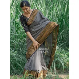 BlueRang Women Woven Design Striped Banarasi Saree-picture-23