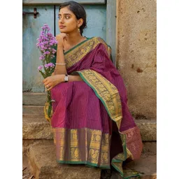 BlueRang Woven Design Zari Banarasi Saree With An Unstitched Blouse-picture-12