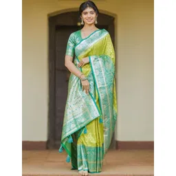 BlueRang Woven Design Zari Banarasi Saree With An Unstitched Blouse-picture-16