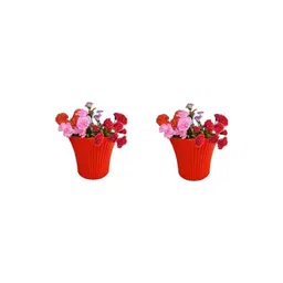 BLUEVISTA 2-Pcs Red Textured Sunrise Pot Planters-picture-34