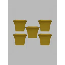 BLUEVISTA 5Pcs Yellow Textured Ceramic Square Planters-picture-28