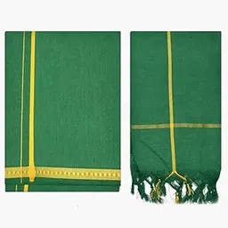 bluffy bird Cotton Black Colour Single Dhoti | Kerala Mundu for Men Cotton with Matching Towel for Sabarimala Vratham Ayyappa Swamy Dress - Pack of 1 Set-picture-17