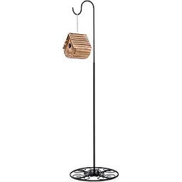 Blulu 34-55 Inch Adjustable Black Iron Shepherds Hook Outdoor and Indoor Shepherd Hook Stand Wind Chime Stand with Base for Wedding Event and Home-picture-27