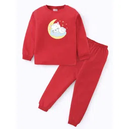 BLUSHES Kids Cloud Moon Printed Pure Cotton Full Sleeves Top With Joggers Night Suit-picture-48