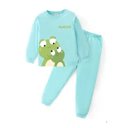BLUSHES Kids Double Frog Printed Pure Cotton Top With Joggers Night Suit-picture-44