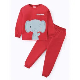 BLUSHES Kids Printed Pure Cotton Full Sleeves Night Suit-picture-33