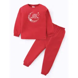 BLUSHES Kids Printed Pure Cotton Round Neck Night Suit-picture-34