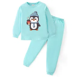 BLUSHES Kids Tea Penguin Printed Round Neck Pure Cotton Night Suits-picture-42