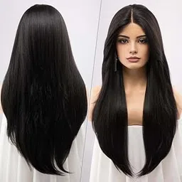 BLUSHIA Synthetic Straight Full Head Women Wig Heat Resistant 24 Inches Long Free Wig Cap (Straight)-picture-36