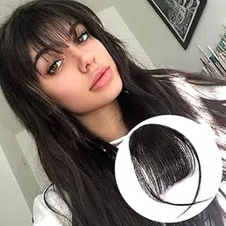 BLUSHIA Most Natural Looking Wispy Bangs Fringe Hair Extensions for Girls and Women, Easy Clip in Front Hair Fringe Lightweight and Undetectable (Brown)-picture-38