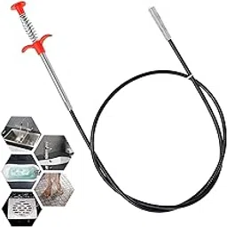 blushinsta ABS and Stainless Steel Hair Catching Drain Cleaner Wire Spring Sink Cleaning Stick (162cm ; Red)-picture-32