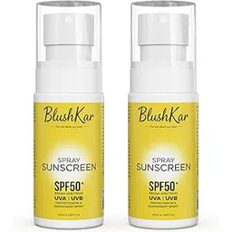 BLUSHKAR Spray Sunscreen SPF 50+ | Broad Spectrum UVA/UVB Protection | Water-Resistant, Oxybenzone-Free, Alcohol-Free | Lightweight Antioxidant Formula for Face & Body (Pack of 2)-picture-42