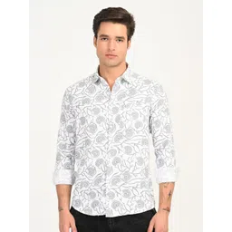 BLVNK Men Geometric Printed Spread Collar Long Sleeve Casual Shirt-picture-10