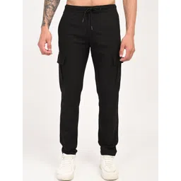 BLVNK Men Relaxed Cargos Trousers-image-8