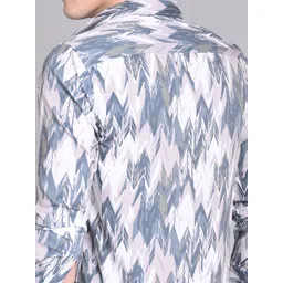 BLVNK Printed Spread Collar Cotton Shirt image 5