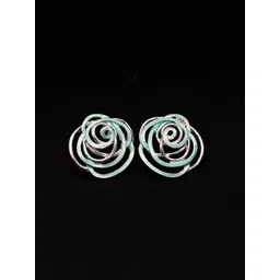 BLYSK Mint Spiral Rose Floral Studs-picture-23