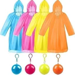 bm sales Disposable Emergency Rain Ponchos, Waterproof Raincoats In Keychain Ball, Adult Rainwear for Camping, Cycling Outdoor Activities (pack of 4)-picture-12