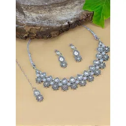 BMINO Women Silver-Plated Brass Jewellery Set-picture-31