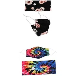 bnf 2Pair Wide Stretch Headband with Buttons+Face Mask Sport Hair Band Sweatband|Clothing, Shoes & Accessories | Womens Accessories | Hair Accessories-picture-11