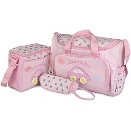 BNF 4Pcs Mummy Tote Baby Nappie Diaper Changing Bags Sets Pink | Baby | Diapering | Diaper Bags | 1 x Large Bag 1 x Medium Bag 1 x Small Milk Bag 1 x Diaper Mat-picture-49