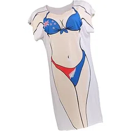 bnf Funny Bikini Printed Woman Dress Beach Party T-Shirt Swimwear Fancy Dress Blue-Clothing, Shoes & Accessories - Womens Clothing - Swimwear-picture-40