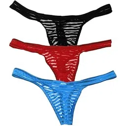 bnf Men's Mesh G-String Underwear Thong T-Back Briefs | Breathable Pouch Design for Comfort | Stretchy Nylon Spandex Fabric | Pack of 3 As per Image-picture-29