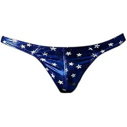 bnf Men's Thongs Underwear | Bronzing Stars Pattern G-String Lingerie Briefs | Low-Rise Design with Nylon Spandex Blend Fabric | Comfort Fit for Men | Blue, Size Large-picture-16