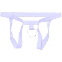 bnf Men's Underwear G-String Thong | Hollow Ring Pouch Jockstrap Briefs | Stretchy Breathable Comfort Fit | Elastic Waistband T-Back Design | White Spandex-picture-24