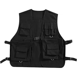 bnf Utility Vest Front Buckle Cargo Vest for Men Women Adults Outdoor Activities 2XL Black | Clothing, Shoes & Accessories | Mens Clothing | Coats & Jackets-picture-25