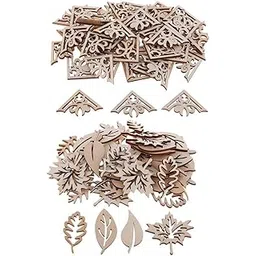bnf® 100 Pieces Wooden Leaves Shapes Wood Carved Corner Onlay Appliques | Other Sewing | Sewing-picture-17