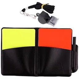 BNF® Football Referee Card Set “ Durable PVC Yellow & Red Cards with Book Whistle “ 4 Pack for Outdoor Sports Matches “ Professional Match Standard for Game Referees Official-image-15