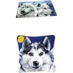 bnf® Latch Hook Kits with Basic Tools Handmade Carpet Pillowcase - Wolf Pattern | Latch Hooking Kits | Latch Hooking | Rug Making | Needlecrafts & Yarn-picture-14