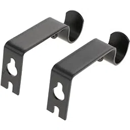 BNF® Set of 2Pcs Adjustable Metal Curtain Pole Rod Wall Bracket Hook Holder Black-Home & Garden | Window Treatments & Hardware | Window Treatment Hardware-image-23