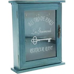 BNF®Sundry Finishing Box Creative Wooden Key Box Cabinet with Three Hook Blue|Home & Garden | Home Decor| Key & Letter Holders|1 X Wooden Key Box-picture-23