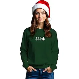 bobble fan store Green Christmas Sweatshirt for Women with Tree Illustration ? Stylish, Festive, and Comfortable | A Versatile Choice for Holiday Events Or A Winter Wardrobe Refresh.-picture-36