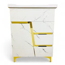 bobbyexport Z Gold Premium White freestanding Wash Basin Vanity Cabinet HDHMR Cabinet Table Top Basin-picture-9