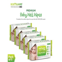 BOD GUARD Pack Of 5 Baby Wet Wipes With Aloe Vera-picture-48
