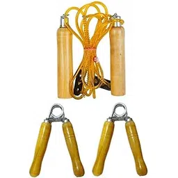body maxx BodyMaxx Gym Skipping Rope & Wooden Hand Gripper Combo 1-picture-28