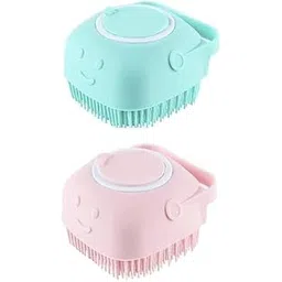 Body Scrubber with Soap Dispenser Brush, Silicone Exfoliating Brushes, Soft Body Exfoliator, Bath Loofah for Babies, Kids, Women, Men and Pets (Multicolor) - Pack of 2-picture-54
