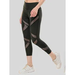 Body Smith Women High-Rise Dry-Fit Active Mesh Ankle Length Sports Tights-picture-45