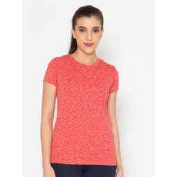 BODYACTIVE Women Pink Self Design Printed T-shirt-picture-28