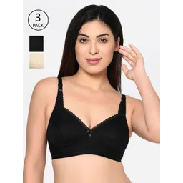 Bodycare Beige & Black Solid Non-Wired Non Padded Everyday Bra-picture-32
