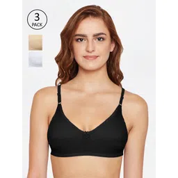 Bodycare Black & Beige Pack of 3 Solid Non-Wired Non Padded Everyday Bra 6817BSW-3PCS-picture-34